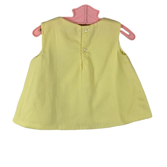 Vintage Handmade Pastel Yellow Embroidered Retro A-Line Dress - Picture 4 of 6